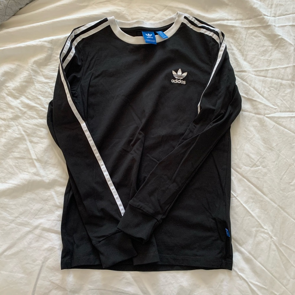 Adidas 3-Striped Long-Sleeved Shirt in Black
